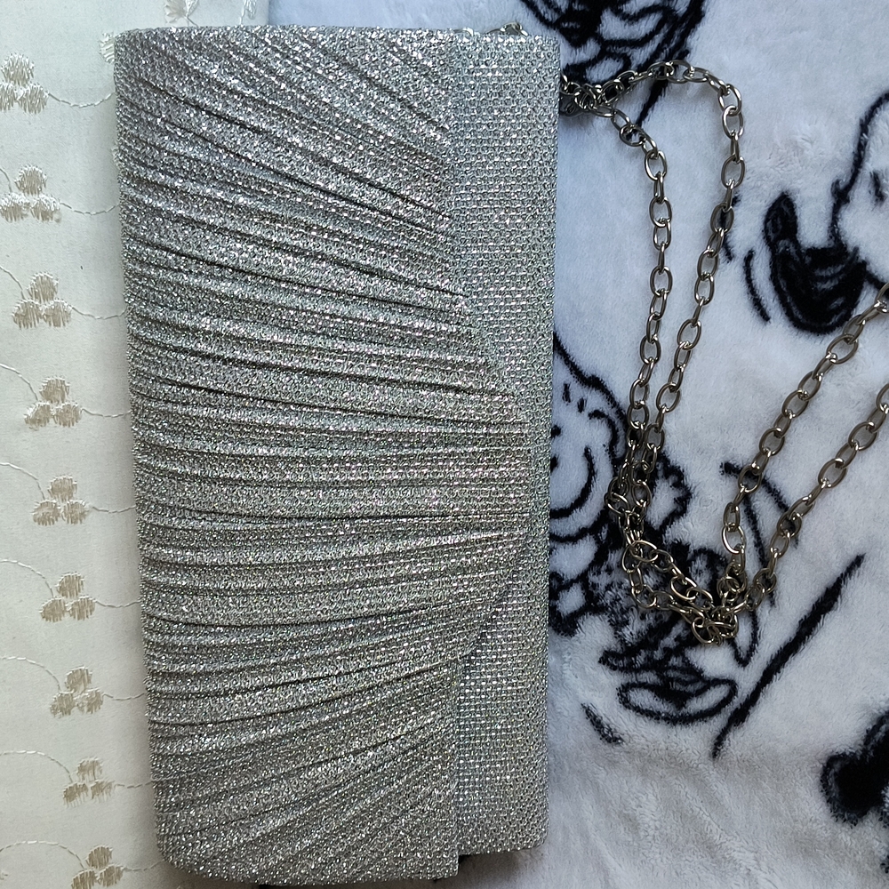 Silver clutch purse (wedding bag)